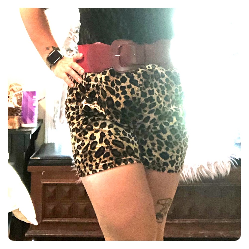 Voodoo Vixen Leopard High Waist Pin Up Shorts